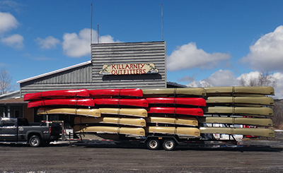 Killarney Outfitters rents Souris River ulta-lite kevlar canoes